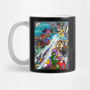 DW Tribute - Justice Ducks vs. Fearsome Five by Vagabond The Artist Mug